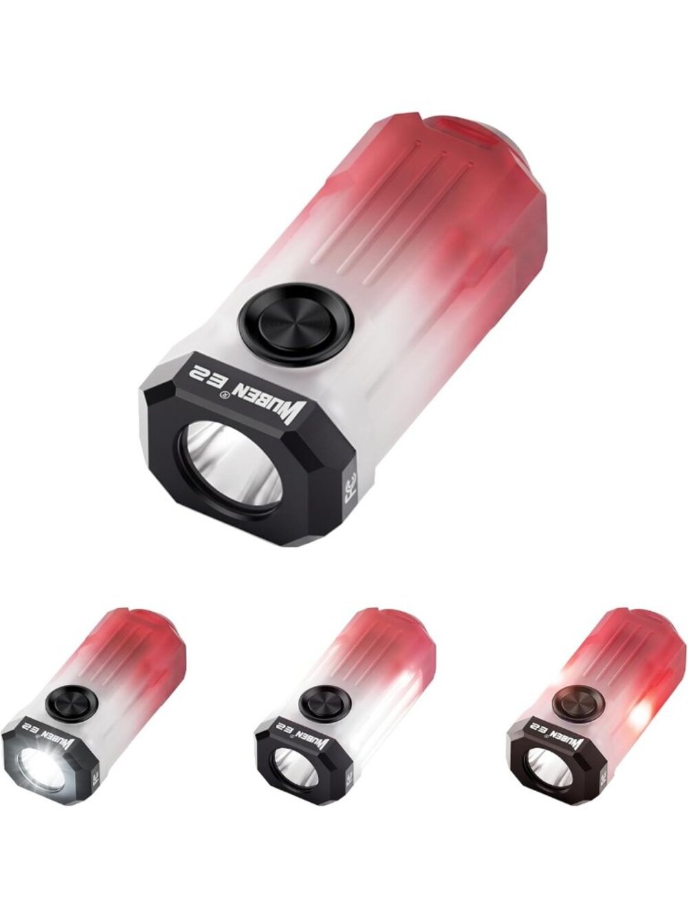 Rechargeable 3-in-1 Mini LED Keychain Flashlight - Compact EDC Pocket Light